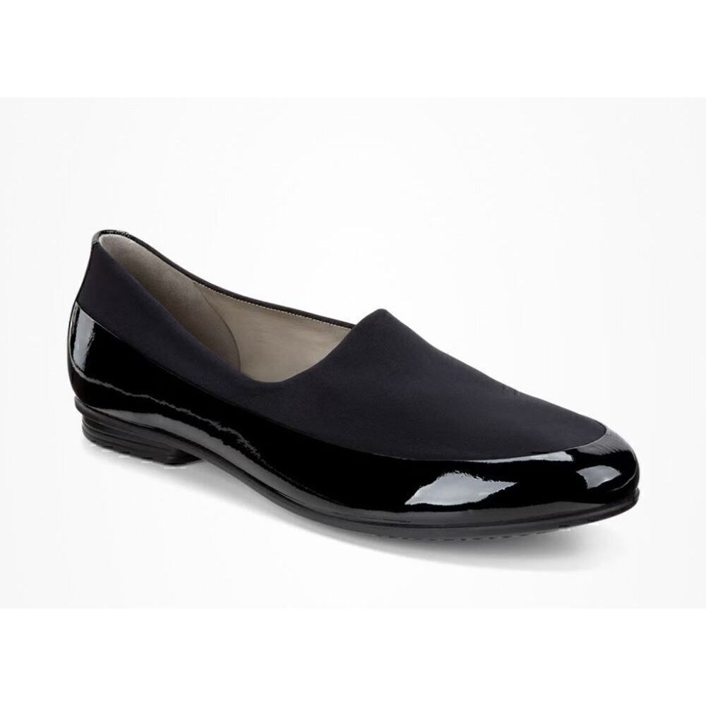 ECCO Touch Ballerina Stretch Women's Black Slip On Loafer Shoes Size 39/US 8